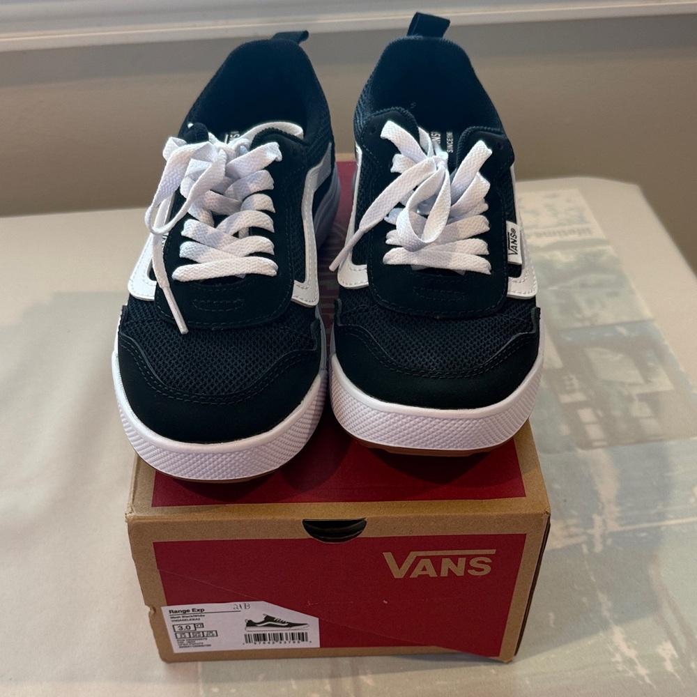 Vans Black and White Mesh Sneakers